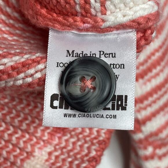 Ciao Lucia Varese Cotten Jacquard-Knit Cardigan in Blush Size Small - Picture 8 of 15